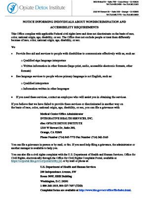 Notice Informing Individuals About Nondiscrimination and Accessibility Requirements