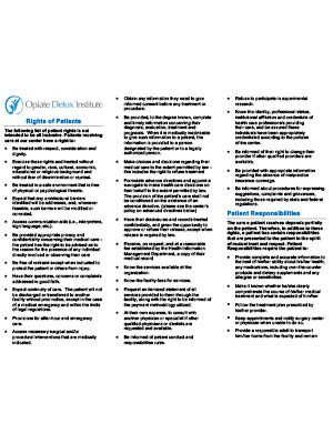 Rights of Patients